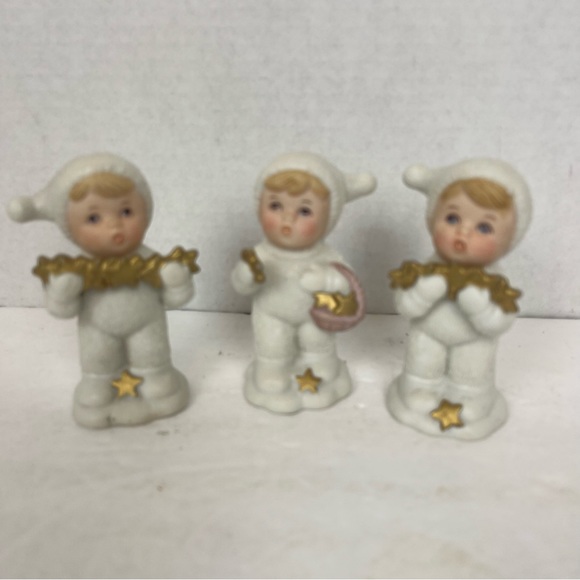 Vintage 3-Homco Snowbabies figurines with gold stars ⭐️ - Picture 2 of 14